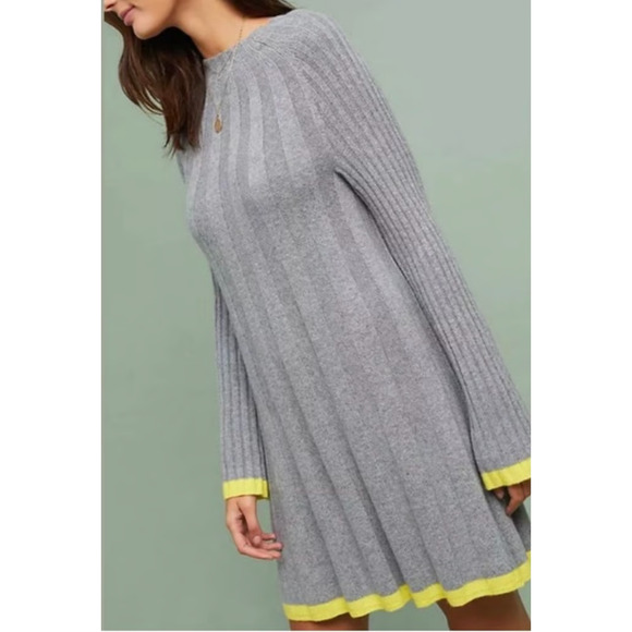 NWT by ANTHROPOLOGIE Arseneau Ribbed Sweater Dress Wool Alpaca Blend - Picture 3 of 14